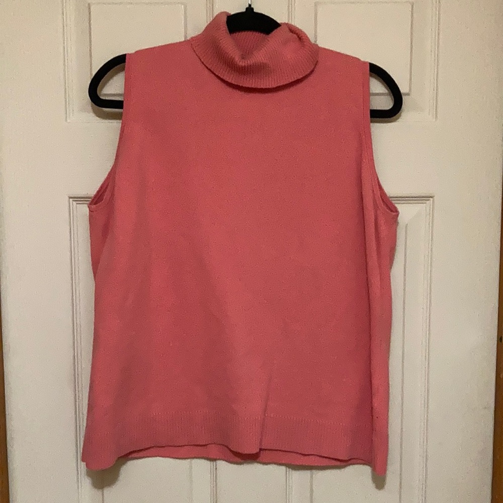 Pink Pullover Turtleneck Vest